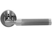 Frelan Hardware Lydia Door Handles On Round Rose, Dual Finish Polished Chrome And Satin Chrome - JV790PCSC (sold in pairs)